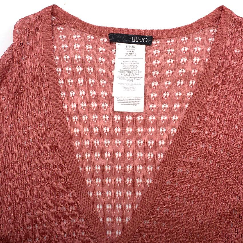 LiuJo Metallic Coral Knit Cardigan