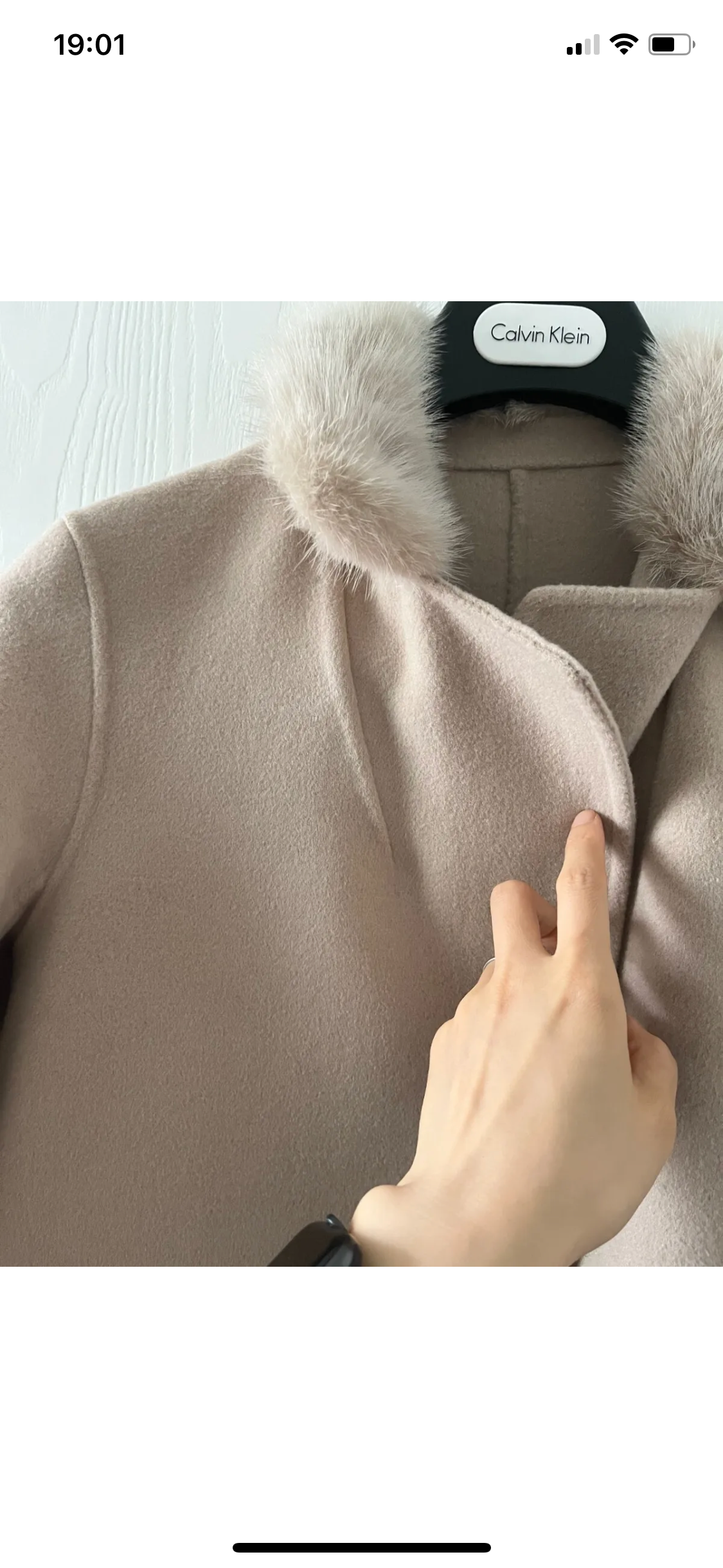 Wool & Cashmere Coat with Mink Fur Trim