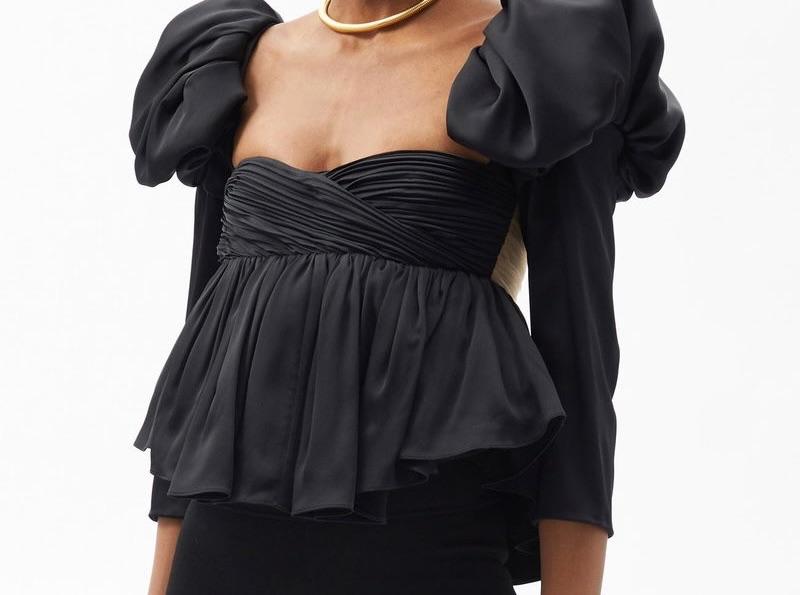 Black Kim Puff Sleeve Top