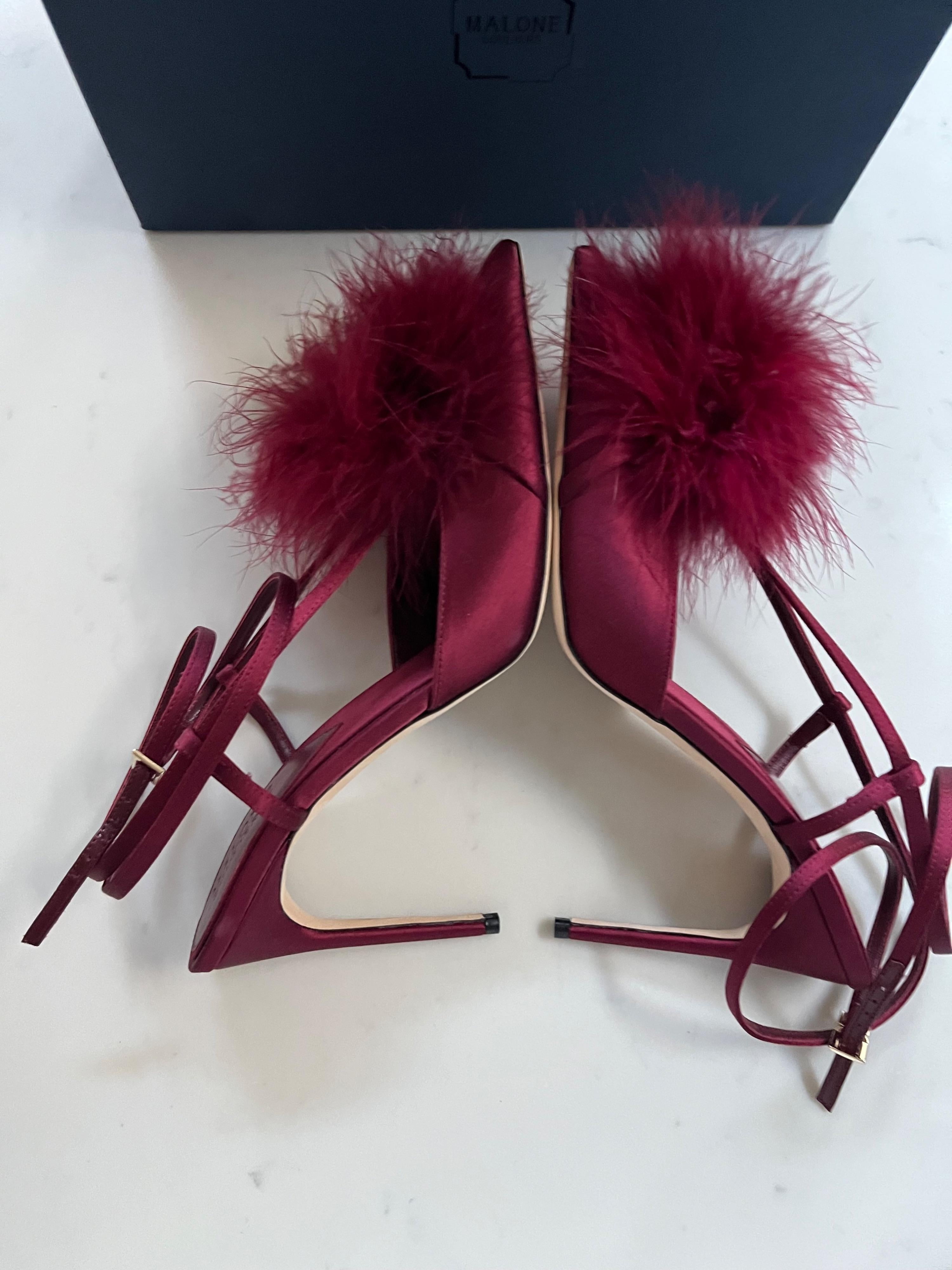 Malone Souliers Rafaela Red Pompom Sandals