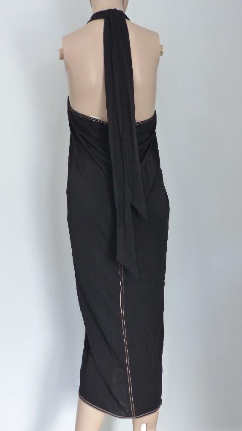 Hermes Black O-Ring Halterneck Evening Dress