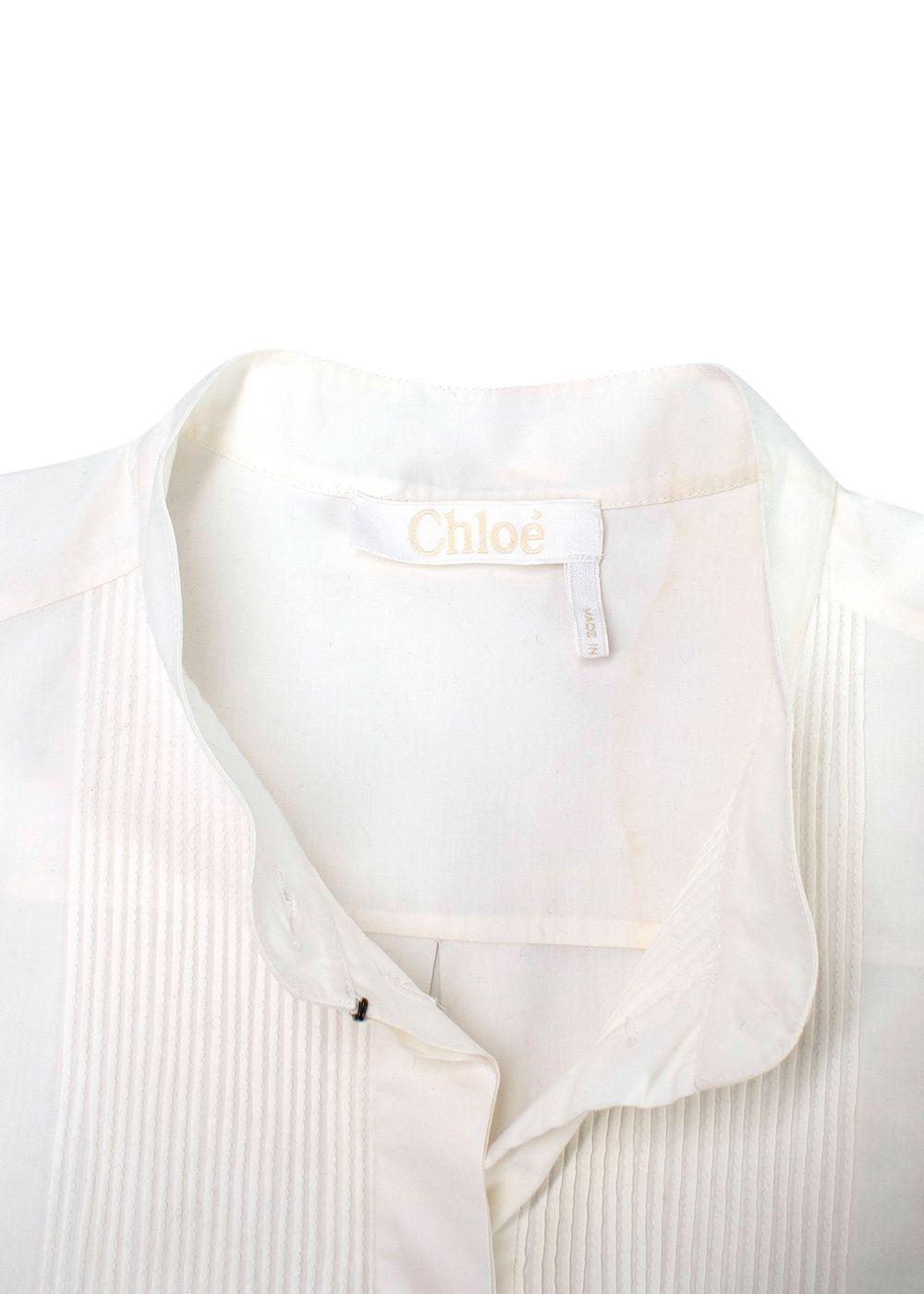 Chloe Drawstring White Cotton Tunic Dress