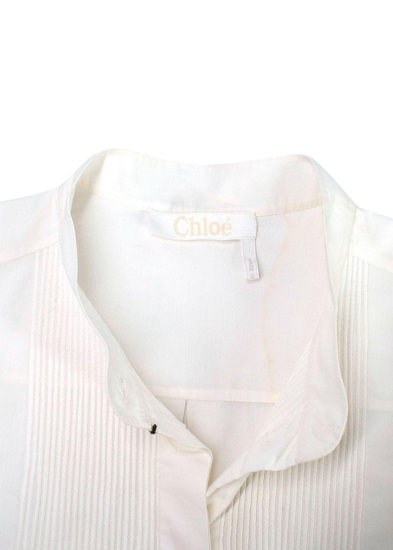 Chloe Drawstring White Cotton Tunic Dress