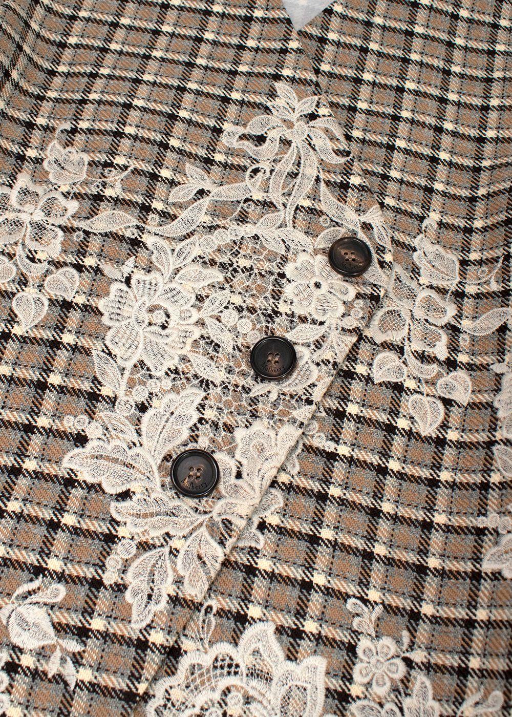 Mulberry Brown Tweed Asymmetric Waistcoat