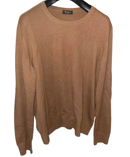Tan Brown Cashmere Round Neck Jumper