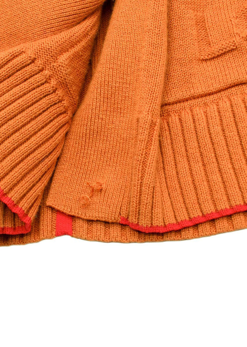 Escada Pumpkin Orange Knit Cardigan