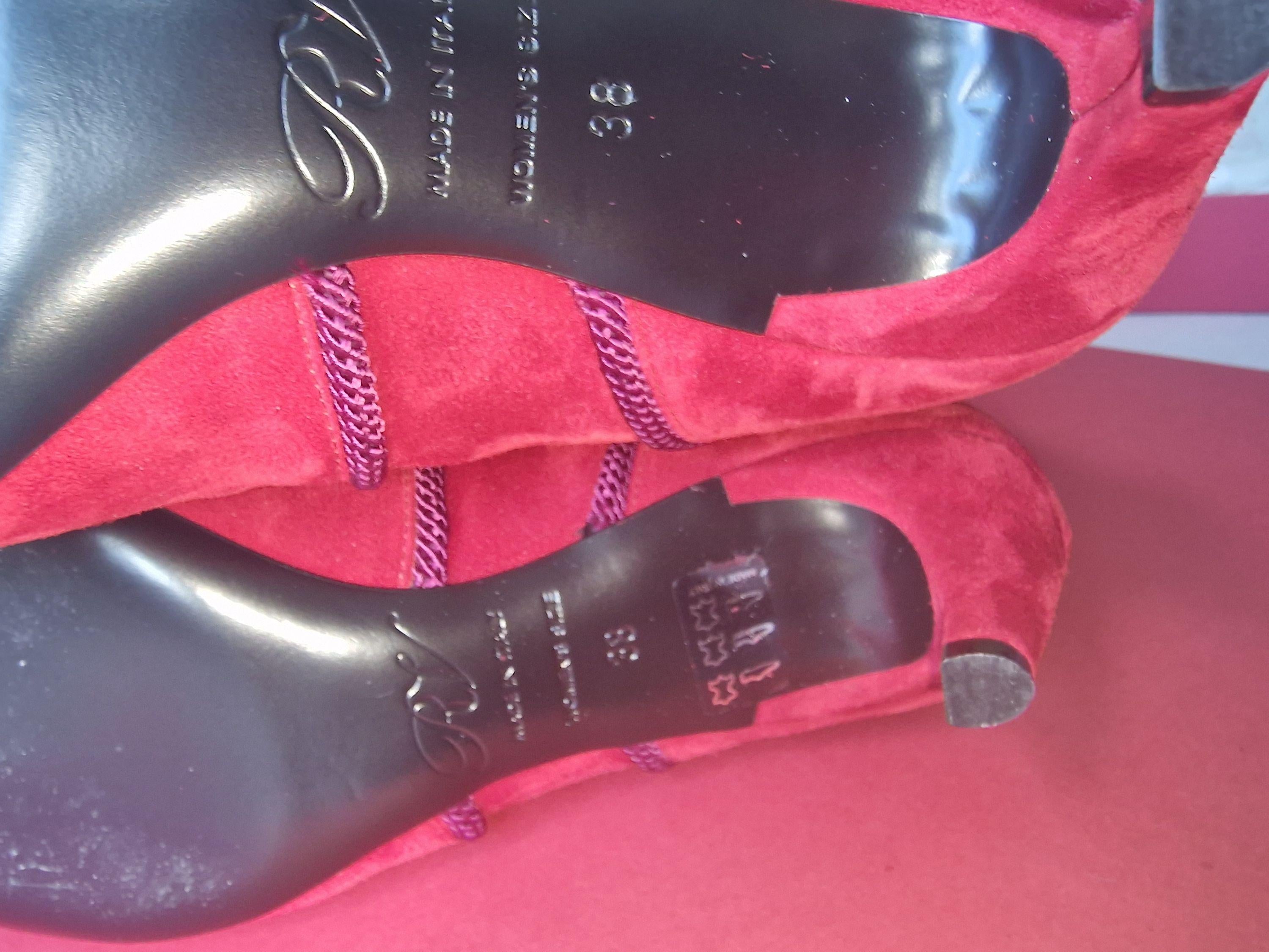 Red Suede Kitten Heel Boots