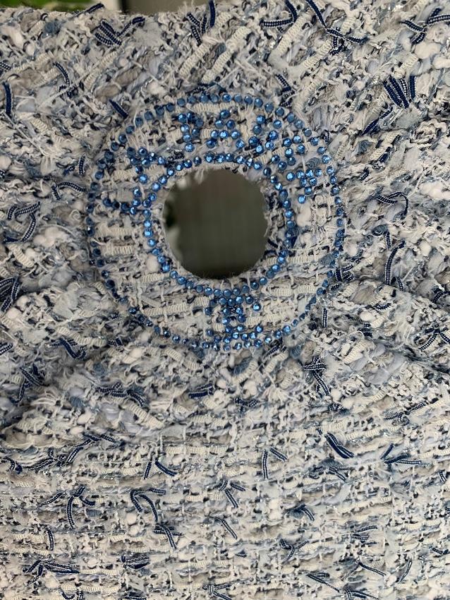 Chanel blue tweed mini dress