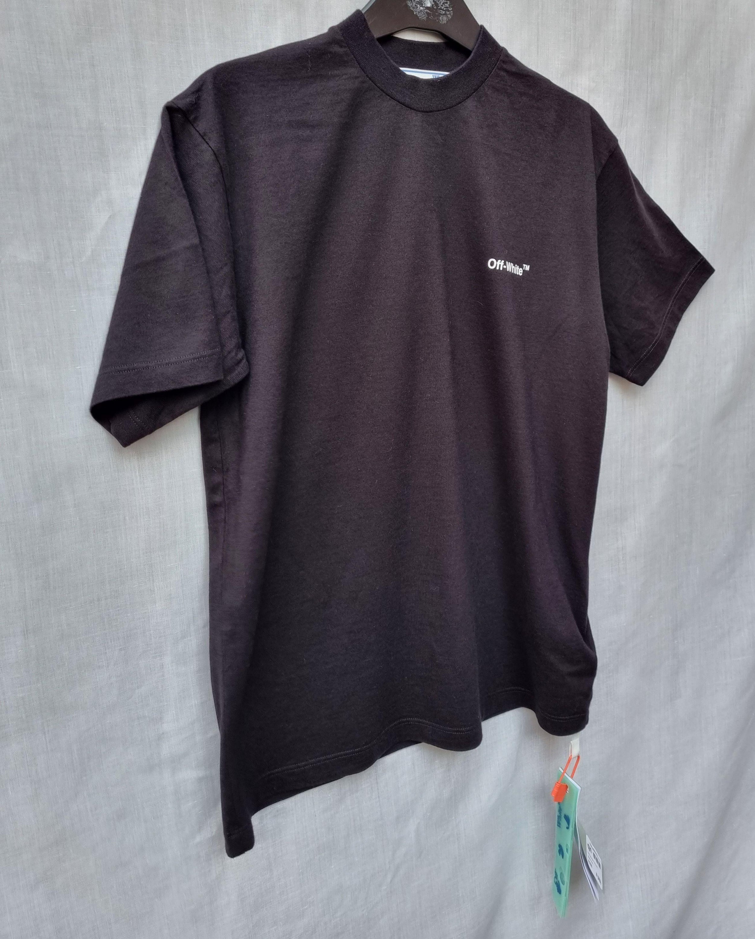 black cotton jersey diagonal logo T-shirt