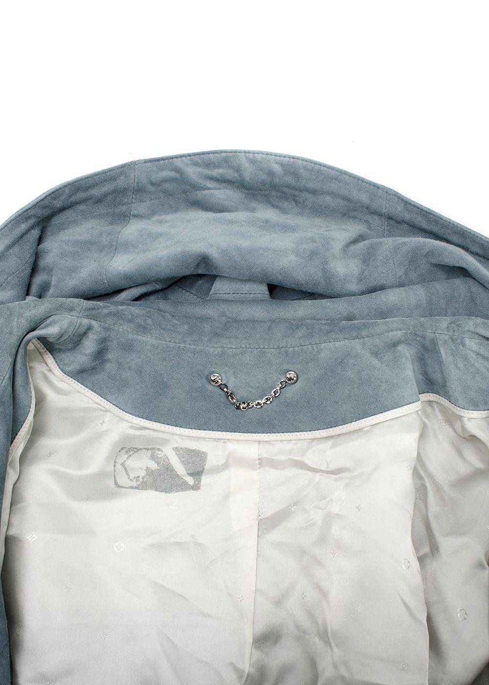 Louis Vuitton Bleu Gris Suede Bomber Jacket