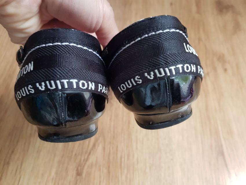Louis Vuitton Black Logo Strip Pointed Toe Ballerinas
