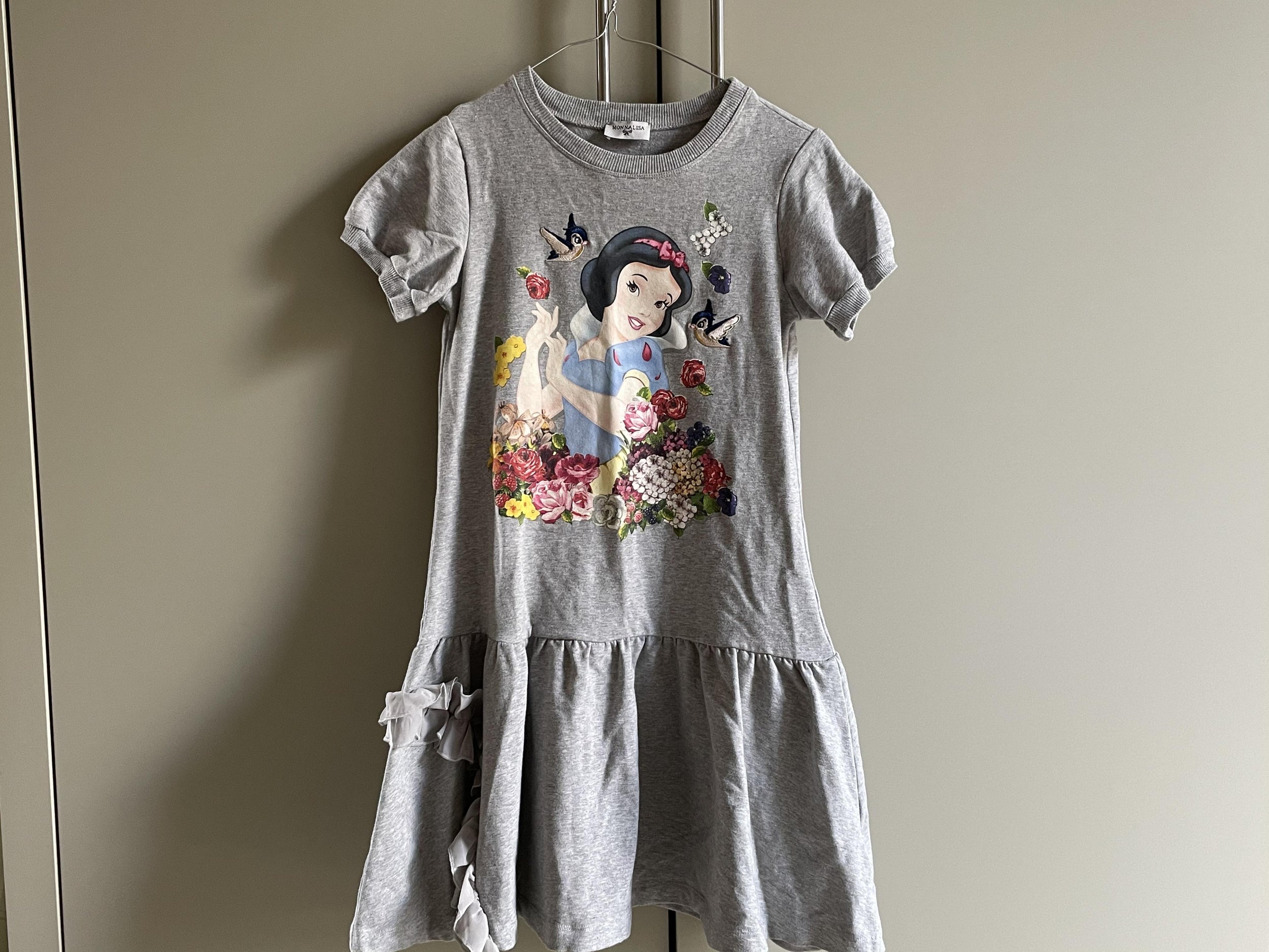 Monnalisa Grey Snow White Jersey Dress