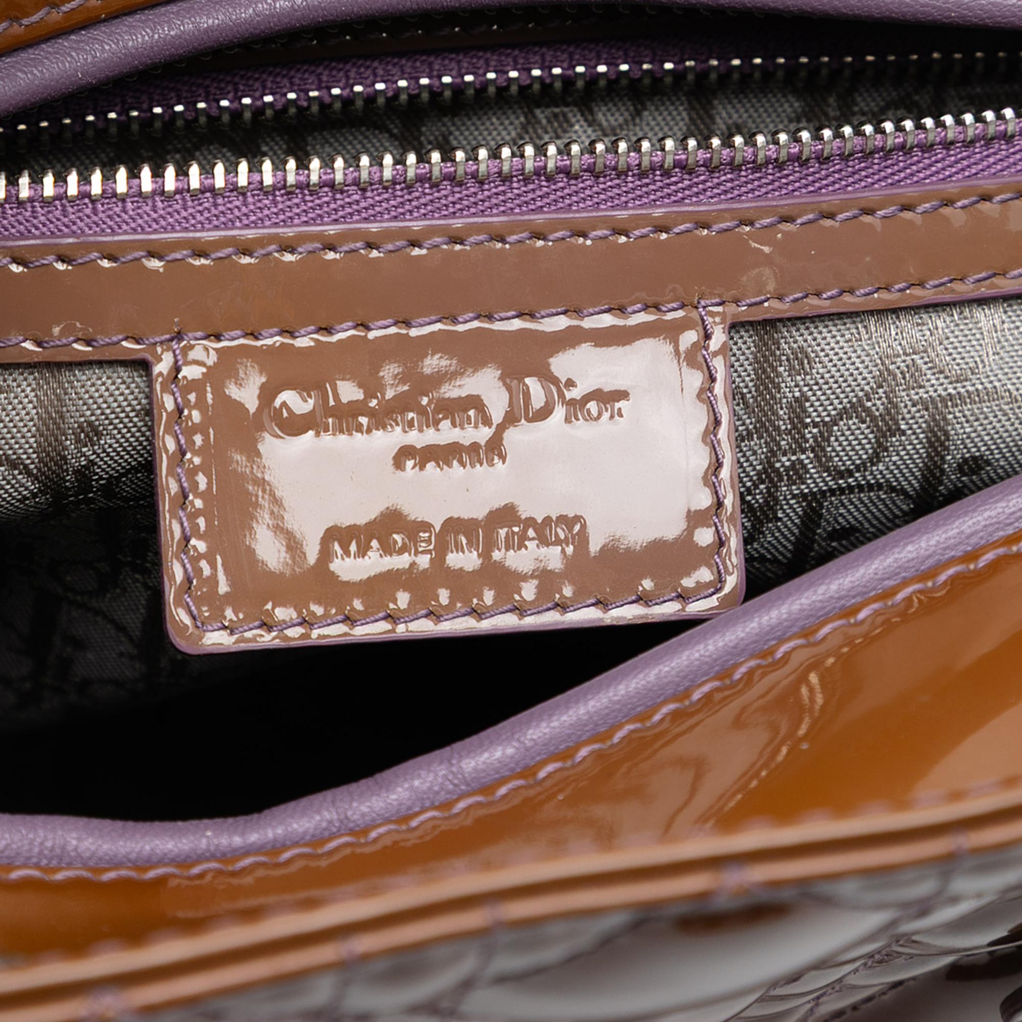 Dior Tan Large Patent Cannage Lady Dior
