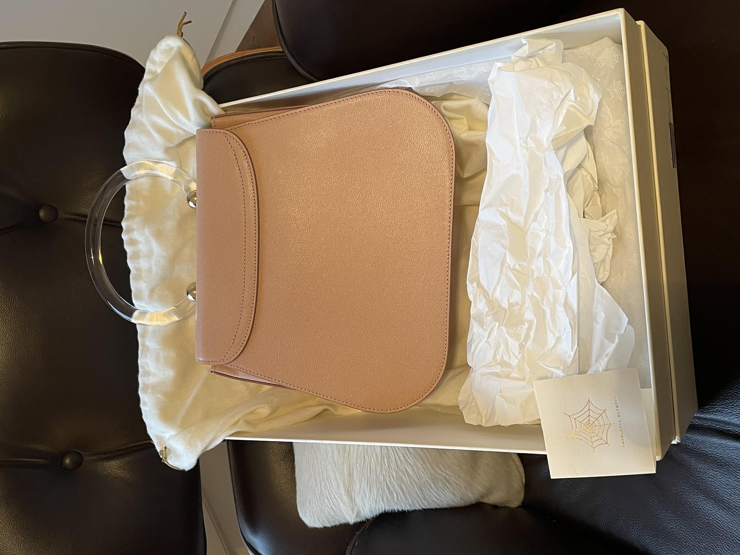 Charlotte Olympia Perspex Top Handle Leather Bag