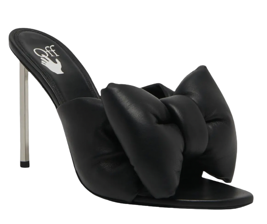 Black Leather Allen Bow Mules