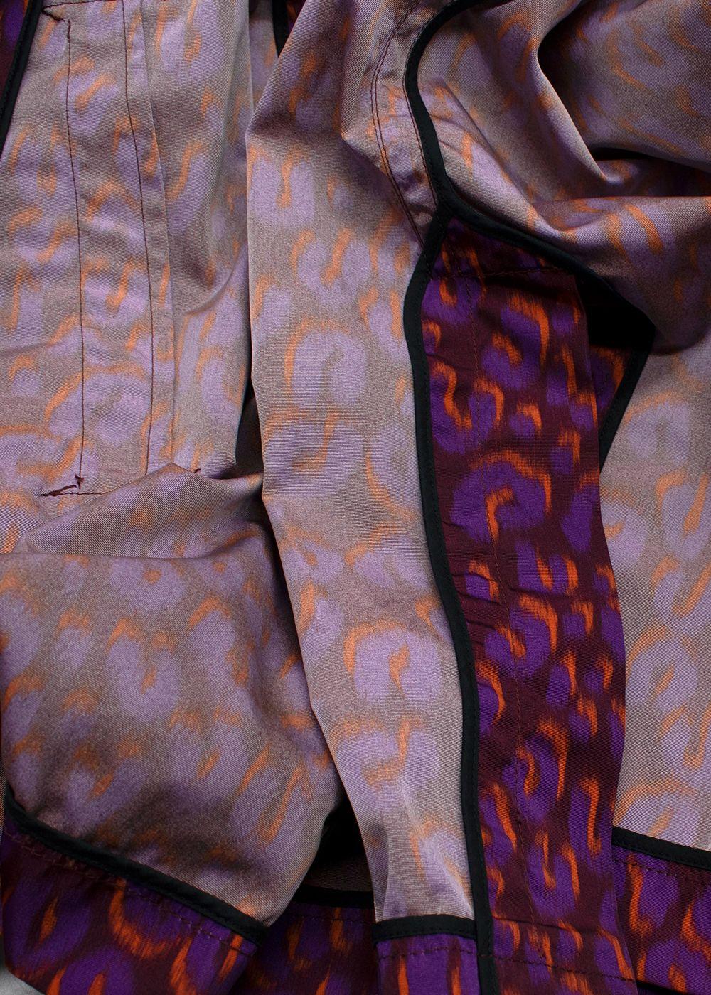Louis Vuitton Purple Leopard Print Trench Coat
