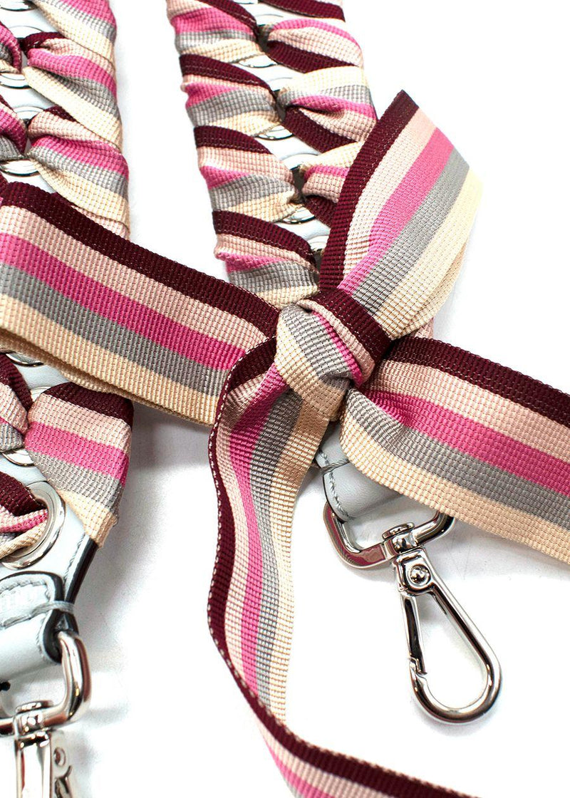 Striped Lace-Up Shoulder Strap