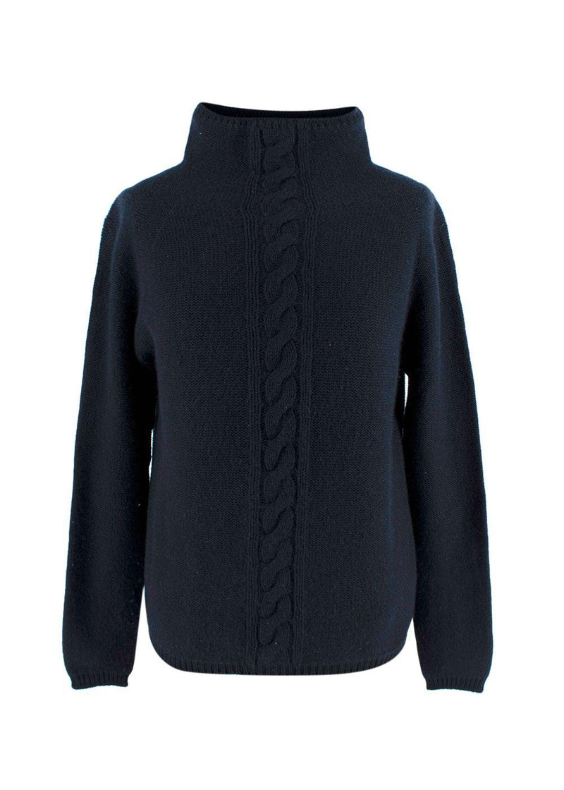 'S Max Mara Navy Turtleneck Cashmere Sweater