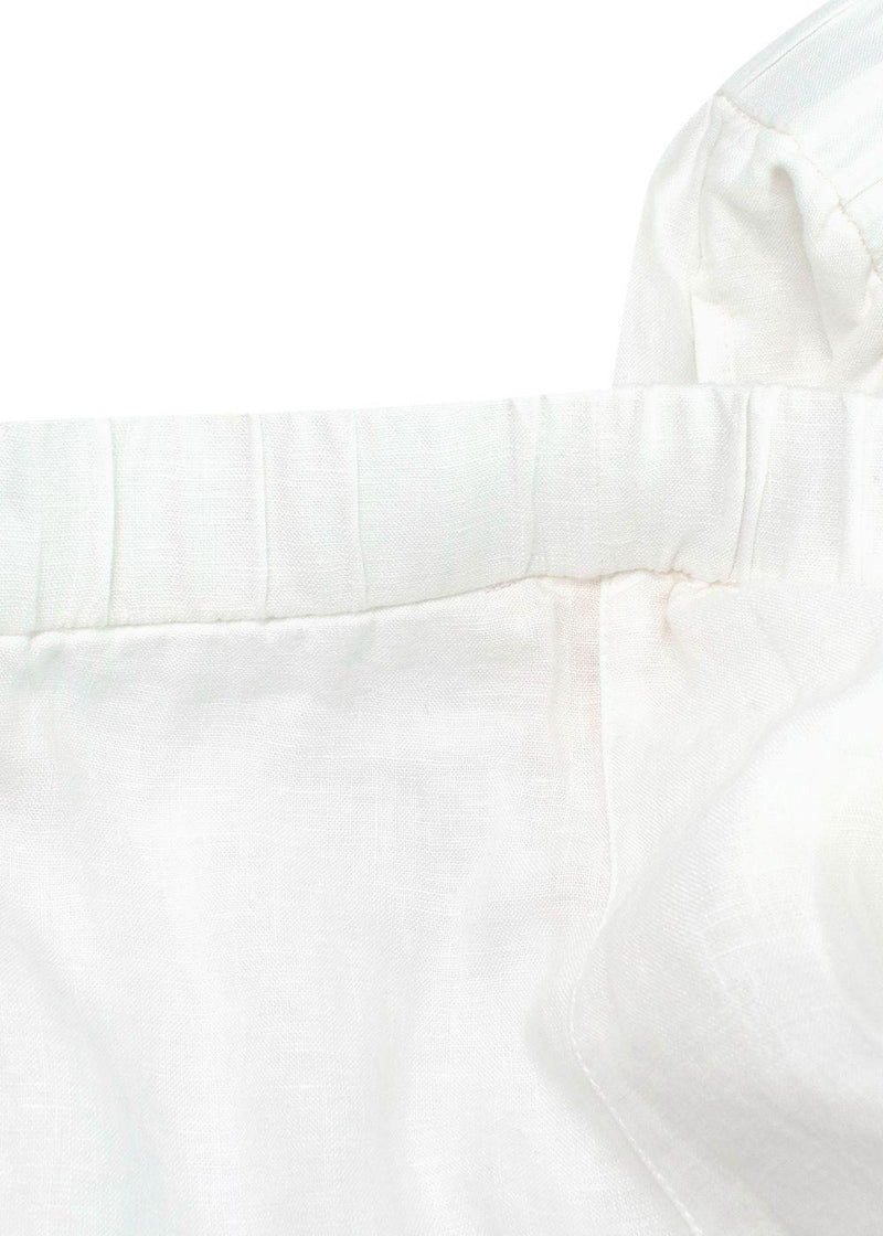 Eileen Fisher White Wide Leg Linen Trousers