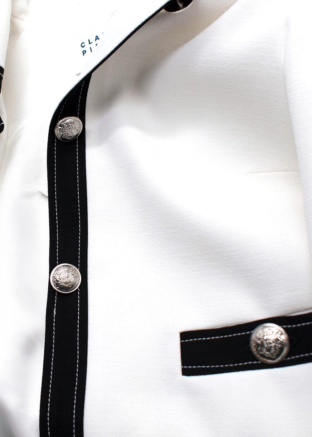 Claudie Pierlot White Contrast Trim Jacket