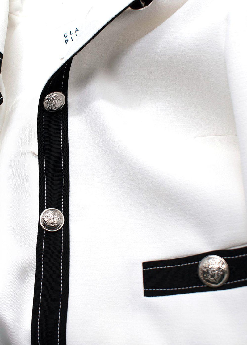 Claudie Pierlot White Contrast Trim Jacket