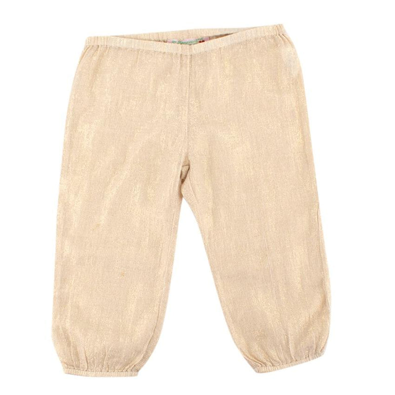 Bonpoint Gold Lurex Cotton Trousers
