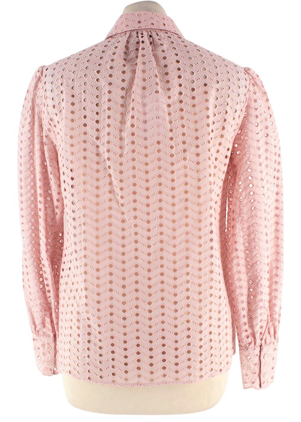 Claudie Pierlot Pink Broidere Anglaise Button Through Shirt