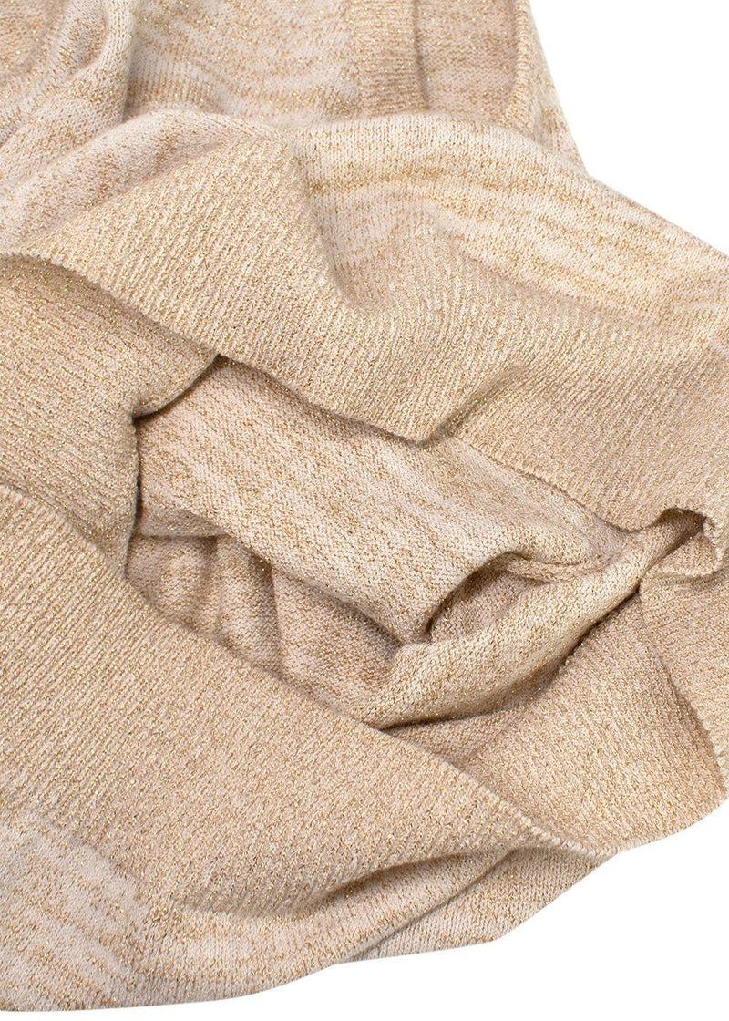 Dolce & Gabbana Golden Beige Cotton-blend Top