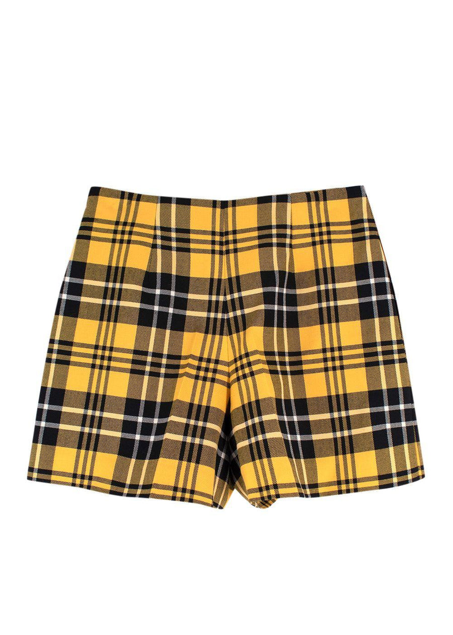 Dior Yellow Check Wool Hotpants