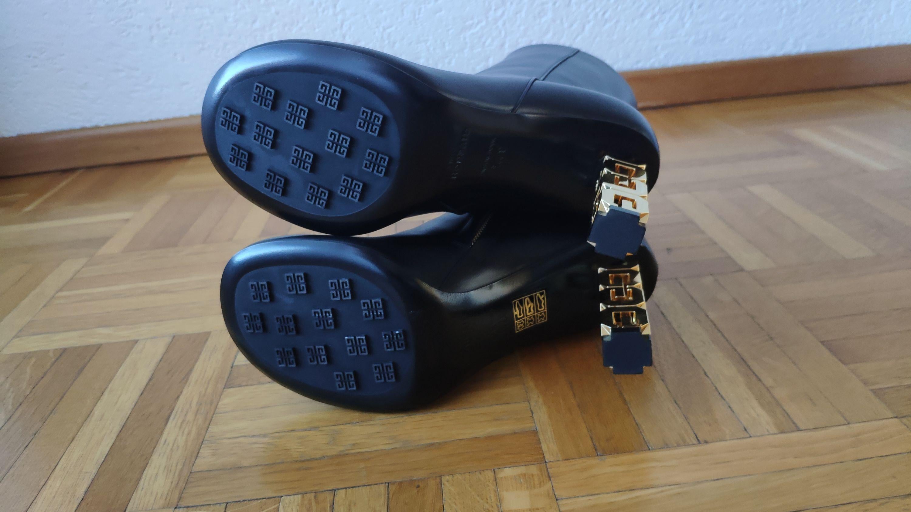 Givenchy Black Leather G Cube Ankle Boots