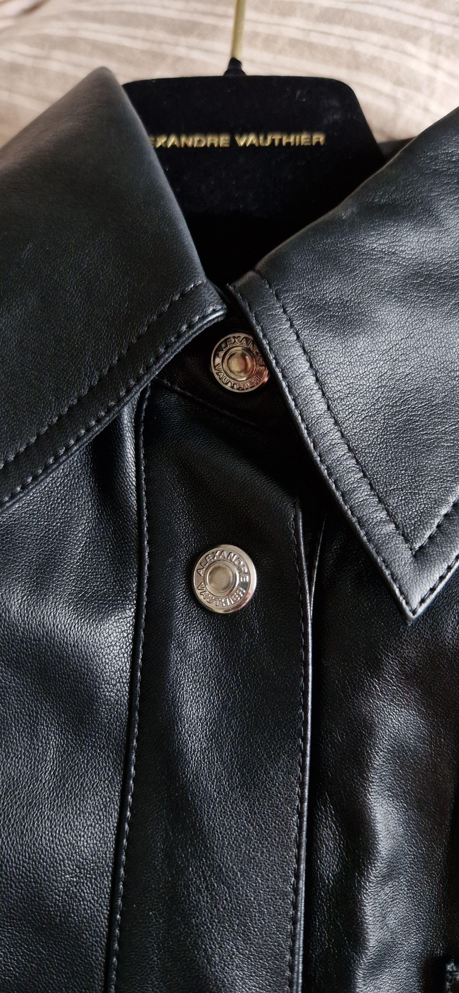 Oversized Black Leather Boyfriend Shirt