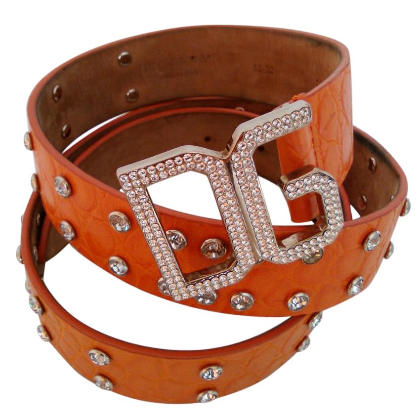 Dolce & Gabbana Leather Belt Swarovski Embellished