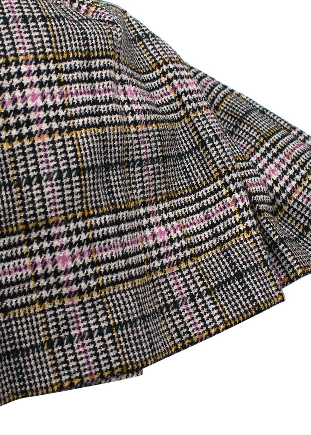 Ermanno Scervino Check Pleated Wool-Blend Skirt