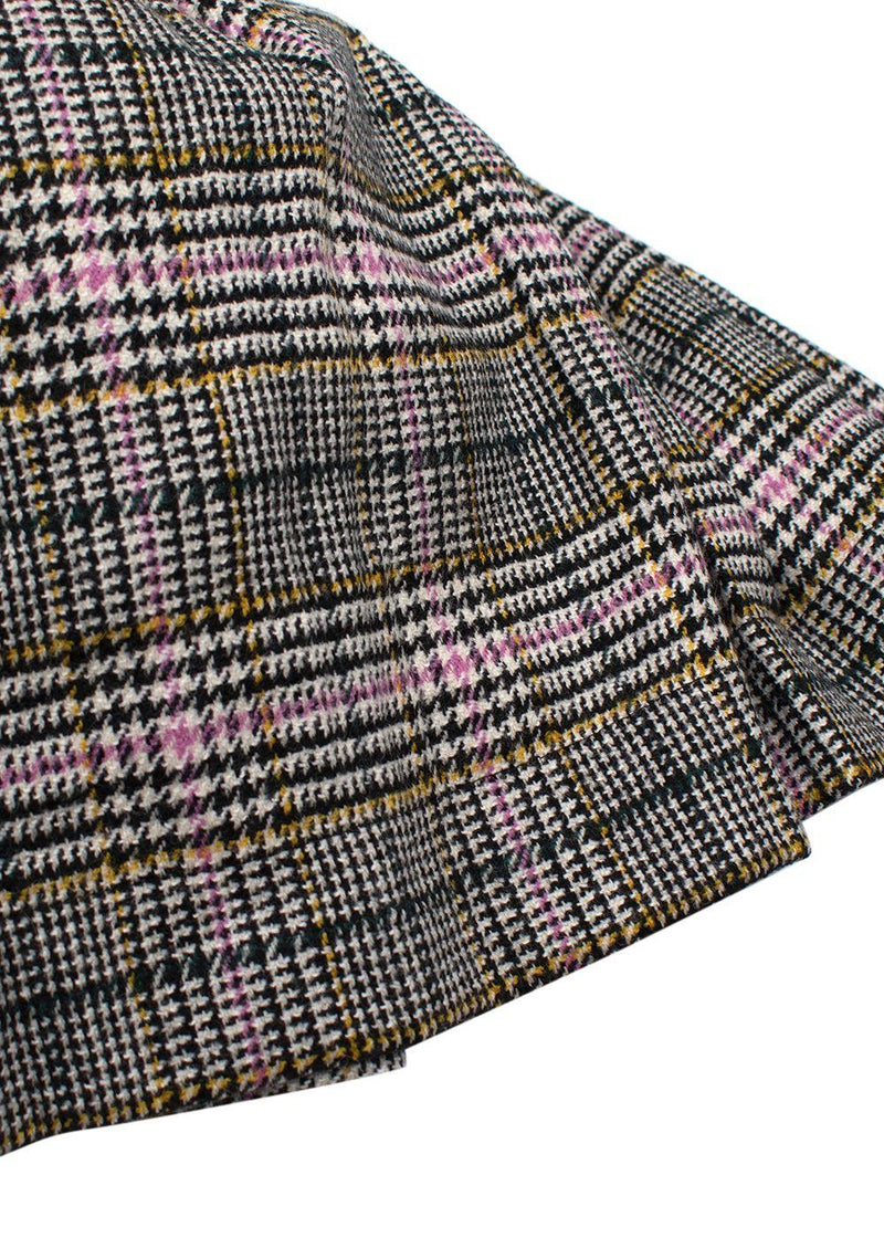 Ermanno Scervino Check Pleated Wool-Blend Skirt