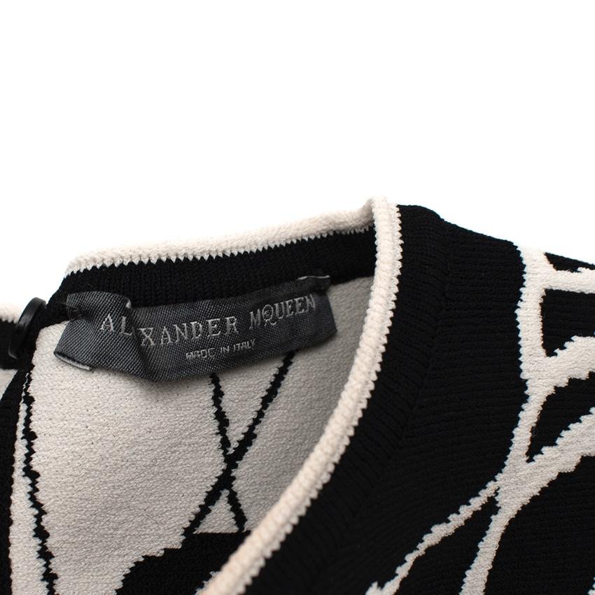 Alexander McQueen Black & White Shell Intarsia Knit Top & Skirt