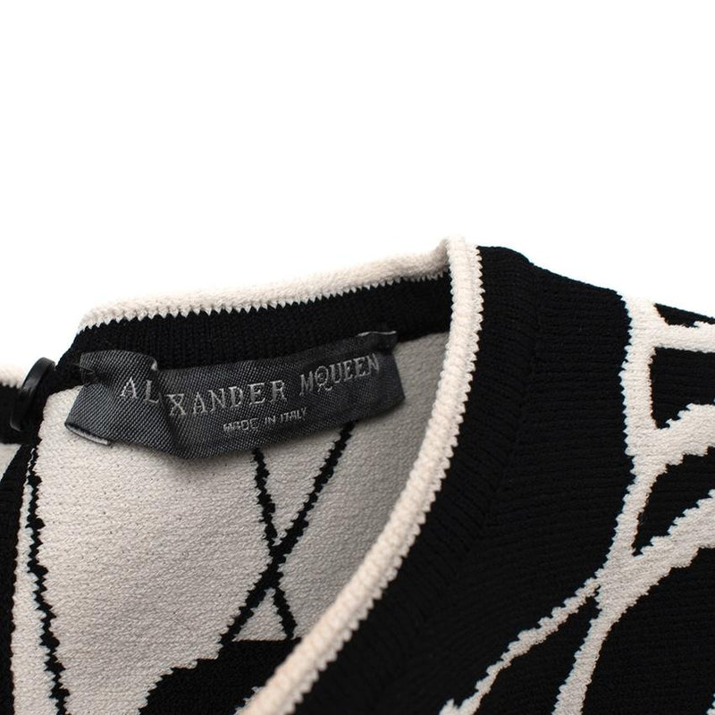Alexander McQueen Black & White Shell Intarsia Knit Top & Skirt