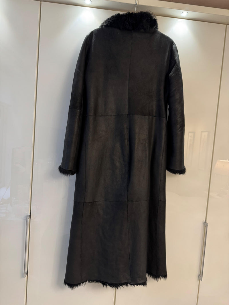 Joseph Black Maxi Shearling Coat