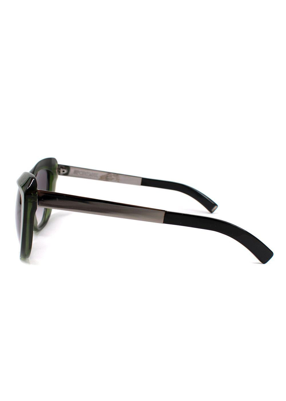Sportmax Green Acetate Cat Eye Sunglasses