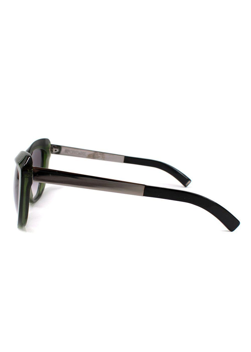 Sportmax Green Acetate Cat Eye Sunglasses
