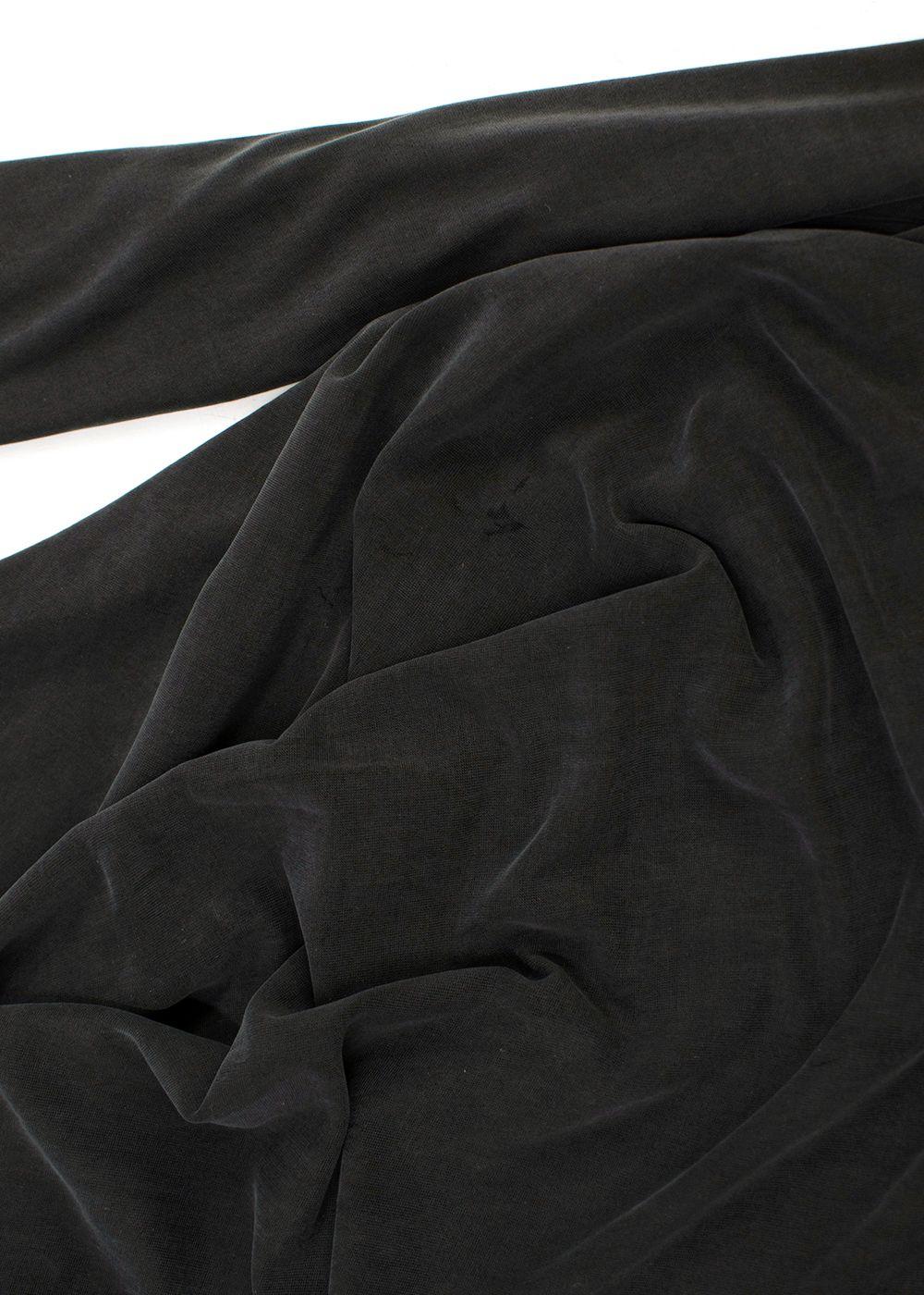 Ganni Charcoal Draped Long Sleeve Top