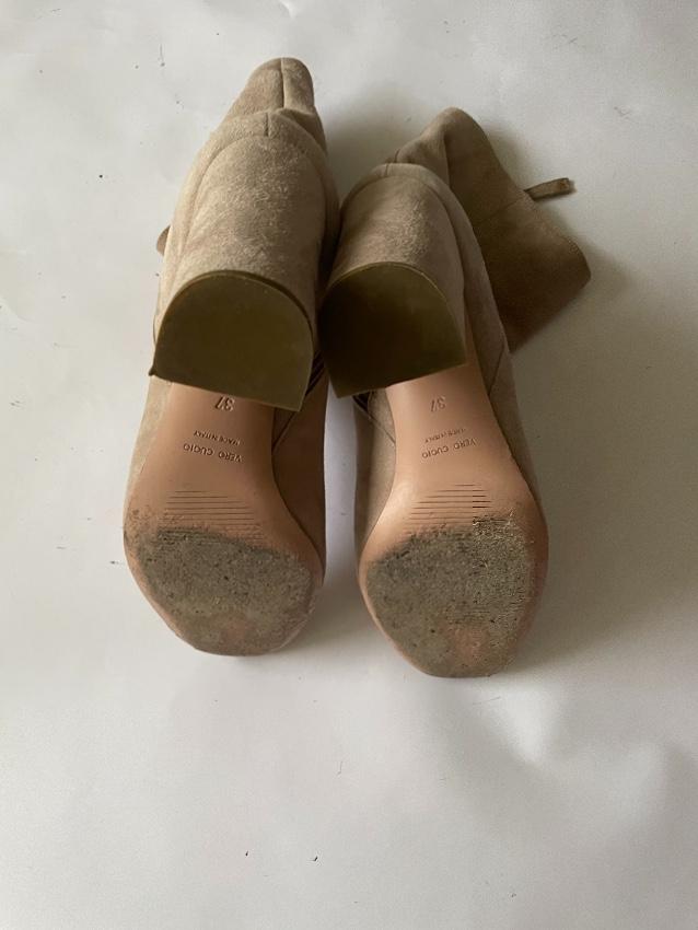 Iris and Ink light beige suede ankle boots