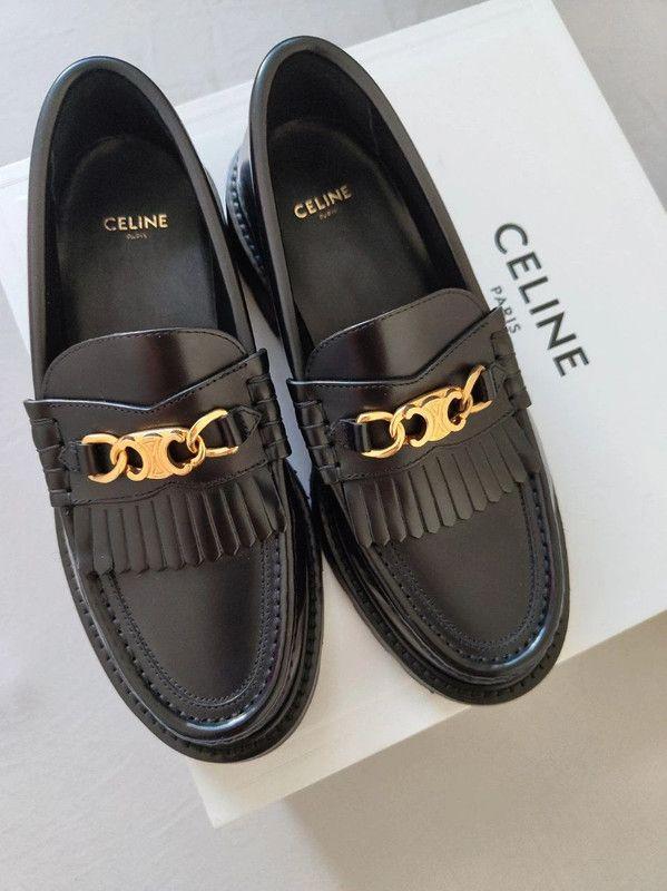 Black Leather Margaret Loafers