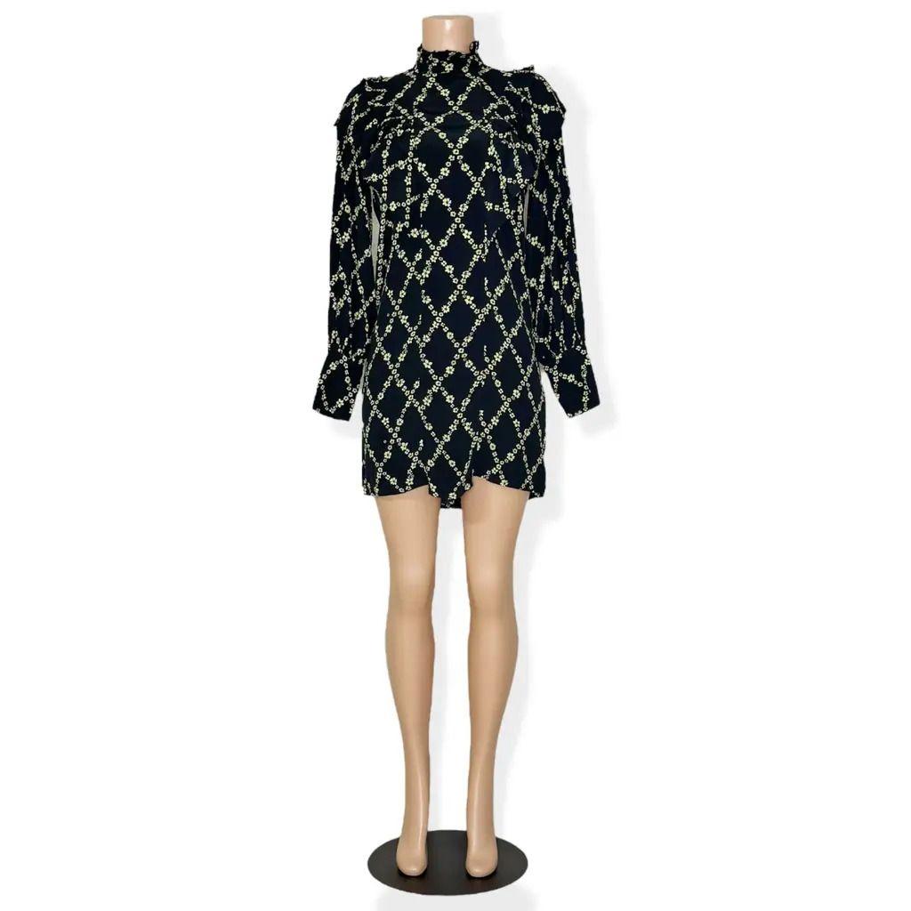Ganni Printed Long Sleeved Dress