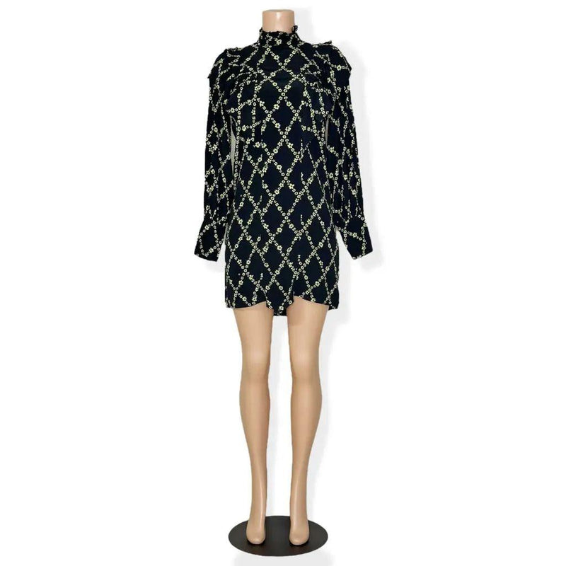 Ganni Printed Long Sleeved Dress