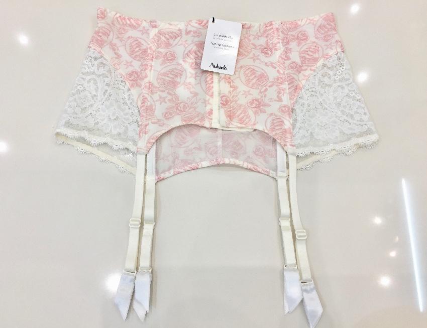 Aubade Leavers Lace Rose Waist Cincher Suspender Belt