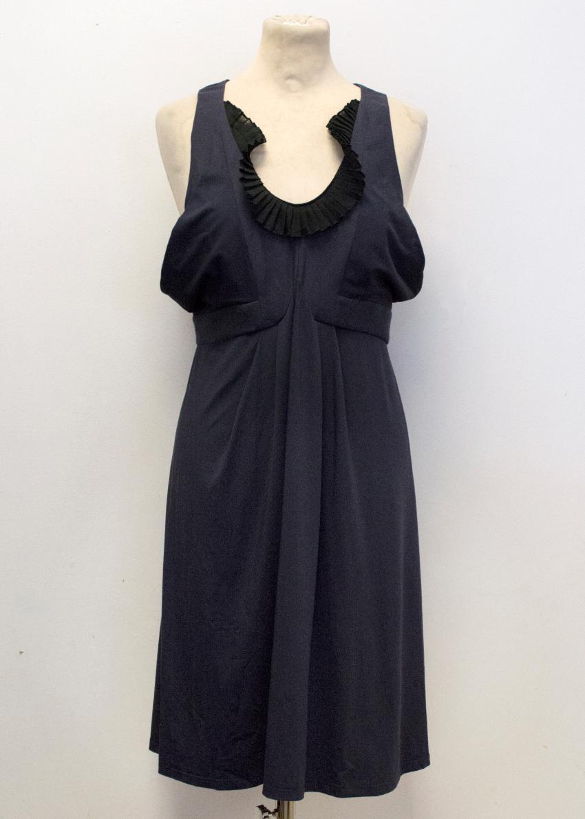 Vanessa Bruno Navy Dress with Black Frill