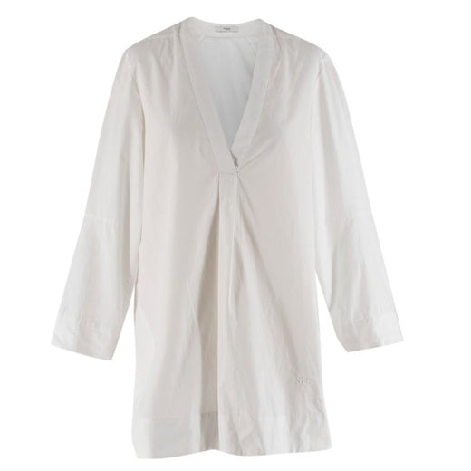 Tome White V-neck Long Sleeve Shirt