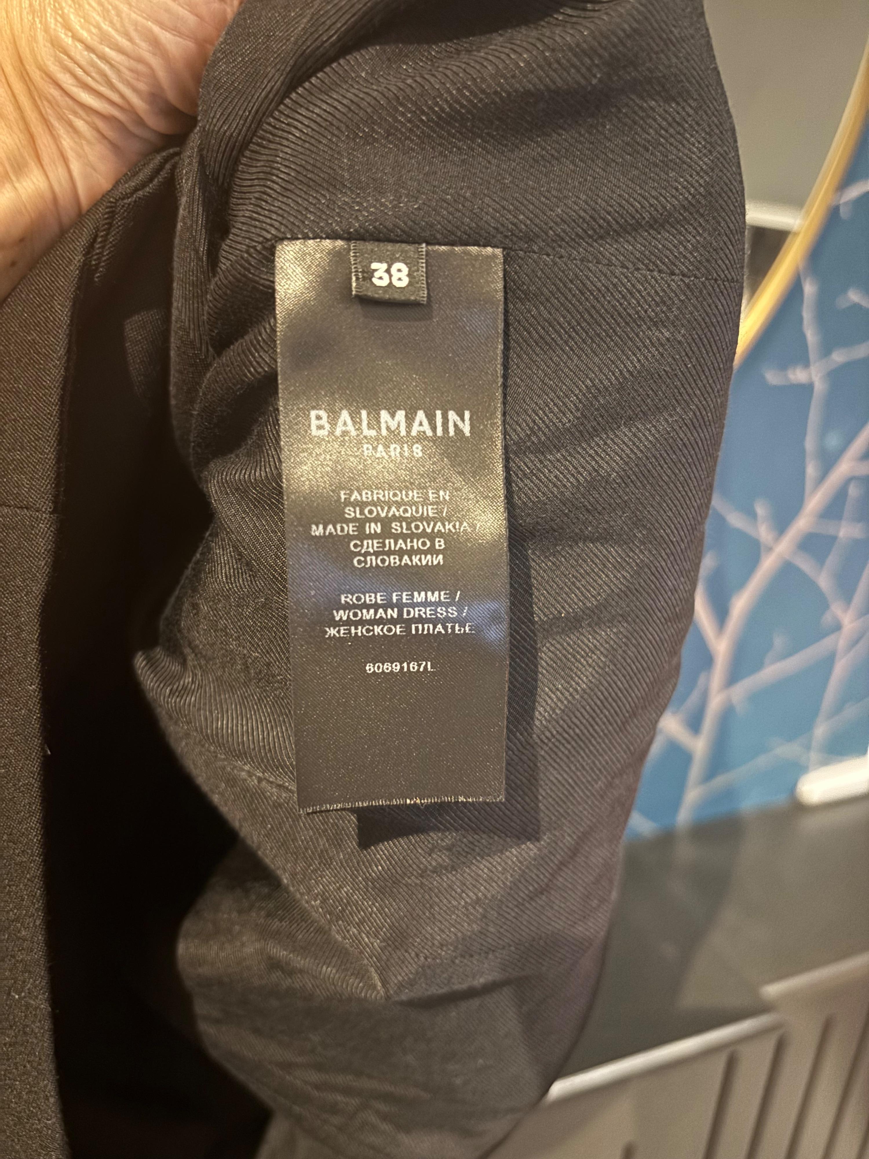 Balmain Black Sleeveless Blazer Dress