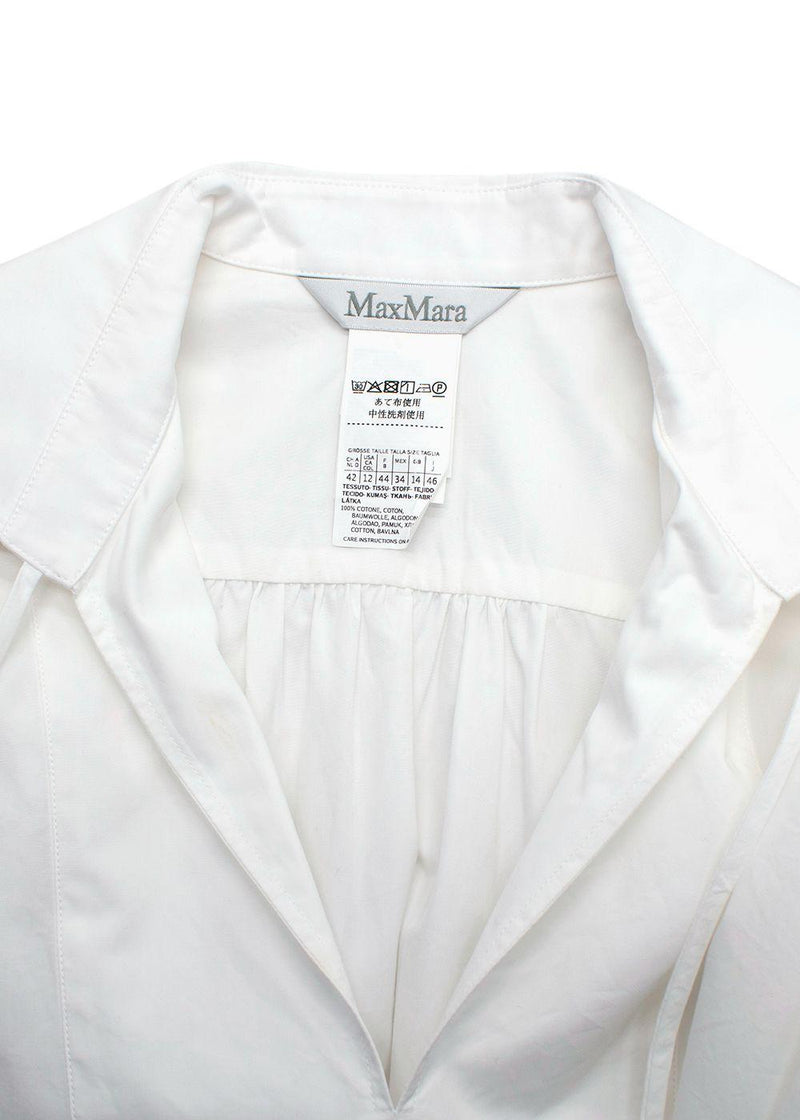 Max Mara White Fedora Balloon Sleeve Dress
