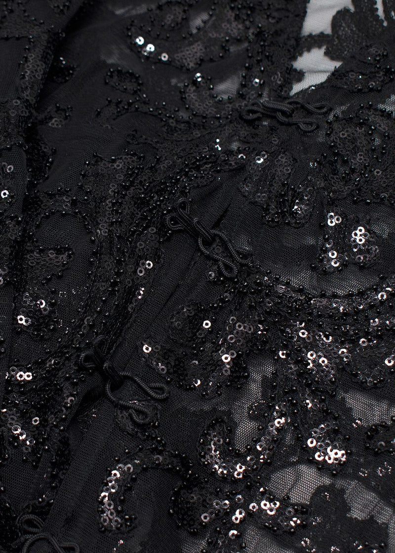 Alexis Embellished Black Maxi Dress